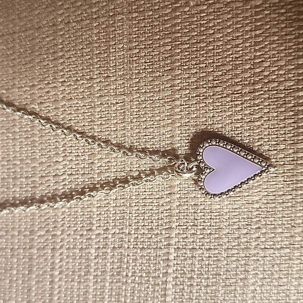 New Brighton Dazzling Love Petite Heart Necklace in Lilac, NWT - Picture 3 of 9